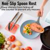imageZulay Kitchen Silicone Utensil Rest with Drip Pad for Multiple Utensils  BPAFree HeatResistant Spoon Rest ampamp Spoon Holder for Stove Top  Kitchen Utensil Holder for Ladles ampamp Tongs  SerenityPeach