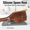imageZulay Kitchen Silicone Utensil Rest with Drip Pad for Multiple Utensils  BPAFree HeatResistant Spoon Rest ampamp Spoon Holder for Stove Top  Kitchen Utensil Holder for Ladles ampamp Tongs  SerenityGray