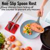 imageZulay Kitchen Silicone Utensil Rest with Drip Pad for Multiple Utensils  BPAFree HeatResistant Spoon Rest ampamp Spoon Holder for Stove Top  Kitchen Utensil Holder for Ladles ampamp Tongs  SerenityBright Red