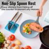 imageZulay Kitchen Silicone Utensil Rest with Drip Pad for Multiple Utensils  BPAFree HeatResistant Spoon Rest ampamp Spoon Holder for Stove Top  Kitchen Utensil Holder for Ladles ampamp Tongs  SerenityBlue