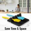 imageZulay Kitchen Silicone Utensil Rest with Drip Pad for Multiple Utensils  BPAFree HeatResistant Spoon Rest ampamp Spoon Holder for Stove Top  Kitchen Utensil Holder for Ladles ampamp Tongs  SerenityNight Black