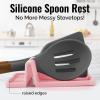 imageZulay Kitchen Silicone Utensil Rest with Drip Pad for Multiple Utensils  BPAFree HeatResistant Spoon Rest ampamp Spoon Holder for Stove Top  Kitchen Utensil Holder for Ladles ampamp Tongs  SerenityPink