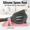 imageZulay Kitchen Silicone Utensil Rest with Drip Pad for Multiple Utensils  BPAFree HeatResistant Spoon Rest ampamp Spoon Holder for Stove Top  Kitchen Utensil Holder for Ladles ampamp Tongs  SerenityTaffy Pink