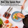 imageZulay Kitchen Silicone Utensil Rest with Drip Pad for Multiple Utensils  BPAFree HeatResistant Spoon Rest ampamp Spoon Holder for Stove Top  Kitchen Utensil Holder for Ladles ampamp Tongs  SerenityCanyon Rose