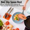 imageZulay Kitchen Silicone Utensil Rest with Drip Pad for Multiple Utensils  BPAFree HeatResistant Spoon Rest ampamp Spoon Holder for Stove Top  Kitchen Utensil Holder for Ladles ampamp Tongs  SerenityOrange