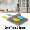 imageZulay Kitchen Silicone Utensil Rest with Drip Pad for Multiple Utensils  BPAFree HeatResistant Spoon Rest ampamp Spoon Holder for Stove Top  Kitchen Utensil Holder for Ladles ampamp Tongs  SerenityGray