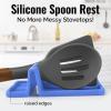 imageZulay Kitchen Silicone Utensil Rest with Drip Pad for Multiple Utensils  BPAFree HeatResistant Spoon Rest ampamp Spoon Holder for Stove Top  Kitchen Utensil Holder for Ladles ampamp Tongs  SerenitySerenity