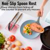 imageZulay Kitchen Silicone Utensil Rest with Drip Pad for Multiple Utensils  BPAFree HeatResistant Spoon Rest ampamp Spoon Holder for Stove Top  Kitchen Utensil Holder for Ladles ampamp Tongs  SerenityPink