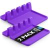 imageZulay Kitchen Silicone Utensil Rest with Drip Pad for Multiple Utensils  BPAFree HeatResistant Spoon Rest ampamp Spoon Holder for Stove Top  Kitchen Utensil Holder for Ladles ampamp Tongs  SerenityMystic Violet