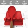 imageZulay Kitchen Silicone Utensil Rest with Drip Pad for Multiple Utensils  BPAFree HeatResistant Spoon Rest ampamp Spoon Holder for Stove Top  Kitchen Utensil Holder for Ladles ampamp Tongs  SerenityBright Red