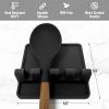 imageZulay Kitchen Silicone Utensil Rest with Drip Pad for Multiple Utensils  BPAFree HeatResistant Spoon Rest ampamp Spoon Holder for Stove Top  Kitchen Utensil Holder for Ladles ampamp Tongs  SerenityNight Black