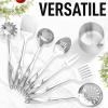 imageZulay Kitchen Stainless Steel Cooking Utensil  Stainless Steel Kitchen Utensil  Durable Kitchen Gadgets  Metal Kitchen Accessories  Easy to Clean Kitchen Tools  5 Piece Set8 Piece Set