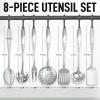 imageZulay Kitchen Stainless Steel Cooking Utensil  Stainless Steel Kitchen Utensil  Durable Kitchen Gadgets  Metal Kitchen Accessories  Easy to Clean Kitchen Tools  5 Piece Set8 Piece Set
