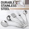 imageZulay Kitchen Stainless Steel Cooking Utensil  Stainless Steel Kitchen Utensil  Durable Kitchen Gadgets  Metal Kitchen Accessories  Easy to Clean Kitchen Tools  5 Piece Set5 Piece Set