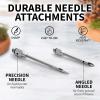 imageZulay Kitchen Stainless Steel Turkey Baster for Cooking  Food Grade Metal Turkey Baster Syringe ampamp Silicone Suction Bulb  Turkey Baster Large Size  Includes 2 Detachable Needles and Cleaning BrushStainless Steel