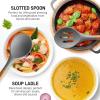 imageZulay Kitchen Utensils Set NonStick Silicone Cooking Utensils Set with Authentic Acacia Wood Handles  5 Piece Silicone Utensil Set  Silicone Kitchen Utensils Set with 464F Heat Resistance  BlueElegent Grey