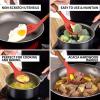 imageZulay Kitchen Utensils Set NonStick Silicone Cooking Utensils Set with Authentic Acacia Wood Handles  5 Piece Silicone Utensil Set  Silicone Kitchen Utensils Set with 464F Heat Resistance  BlueRed