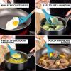 imageZulay Kitchen Utensils Set NonStick Silicone Cooking Utensils Set with Authentic Acacia Wood Handles  5 Piece Silicone Utensil Set  Silicone Kitchen Utensils Set with 464F Heat Resistance  BlueBlue