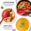 imageZulay Kitchen Utensils Set NonStick Silicone Cooking Utensils Set with Authentic Acacia Wood Handles  5 Piece Silicone Utensil Set  Silicone Kitchen Utensils Set with 464F Heat Resistance  BlueRed