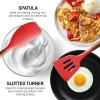 imageZulay Kitchen Utensils Set NonStick Silicone Cooking Utensils Set with Authentic Acacia Wood Handles  5 Piece Silicone Utensil Set  Silicone Kitchen Utensils Set with 464F Heat Resistance  BlueRed