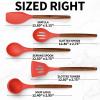 imageZulay Kitchen Utensils Set NonStick Silicone Cooking Utensils Set with Authentic Acacia Wood Handles  5 Piece Silicone Utensil Set  Silicone Kitchen Utensils Set with 464F Heat Resistance  BlueRed