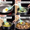 imageZulay Kitchen Utensils Set NonStick Silicone Cooking Utensils Set with Authentic Acacia Wood Handles  5 Piece Silicone Utensil Set  Silicone Kitchen Utensils Set with 464F Heat Resistance  BlueSky Aqua