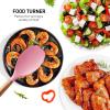 imageZulay Kitchen Utensils Set NonStick Silicone Cooking Utensils Set with Authentic Acacia Wood Handles  5 Piece Silicone Utensil Set  Silicone Kitchen Utensils Set with 464F Heat Resistance  BluePink