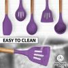 imageZulay Kitchen Utensils Set NonStick Silicone Cooking Utensils Set with Authentic Acacia Wood Handles  5 Piece Silicone Utensil Set  Silicone Kitchen Utensils Set with 464F Heat Resistance  BluePurple