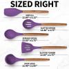 imageZulay Kitchen Utensils Set NonStick Silicone Cooking Utensils Set with Authentic Acacia Wood Handles  5 Piece Silicone Utensil Set  Silicone Kitchen Utensils Set with 464F Heat Resistance  BluePurple