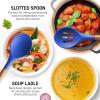 imageZulay Kitchen Utensils Set NonStick Silicone Cooking Utensils Set with Authentic Acacia Wood Handles  5 Piece Silicone Utensil Set  Silicone Kitchen Utensils Set with 464F Heat Resistance  BlueRoyal Blue