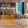 imageZulay Powerful Silver Milk Frother for Coffee with Upgraded Titanium Motor  Handheld Frother Electric Whisk Mini Mixer with Silver Original Heavy Duty Frother Stand Ideal For Handheld Frothers
