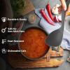 imageZulay Soup Ladle Spoon with Comfortable Grip  Cooking and Serving Spoon for Soup Chili Gravy Salad Dressing ampamp Pancake Batter  Large Nylon Scoop ampamp Ladle Spoon Great for Canning and PouringCool Gray