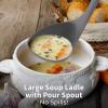 imageZulay Soup Ladle Spoon with Comfortable Grip  Cooking and Serving Spoon for Soup Chili Gravy Salad Dressing ampamp Pancake Batter  Large Nylon Scoop ampamp Ladle Spoon Great for Canning and PouringCool Gray