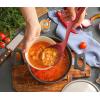imageZulay Soup Ladle Spoon with Comfortable Grip  Cooking and Serving Spoon for Soup Chili Gravy Salad Dressing ampamp Pancake Batter  Large Nylon Scoop ampamp Ladle Spoon Great for Canning and PouringModern Red