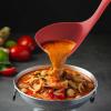 imageZulay Soup Ladle Spoon with Comfortable Grip  Cooking and Serving Spoon for Soup Chili Gravy Salad Dressing ampamp Pancake Batter  Large Nylon Scoop ampamp Ladle Spoon Great for Canning and PouringModern Red