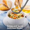 imageZulay Soup Ladle Spoon with Comfortable Grip  Cooking and Serving Spoon for Soup Chili Gravy Salad Dressing ampamp Pancake Batter  Large Nylon Scoop ampamp Ladle Spoon Great for Canning and PouringCool Gray
