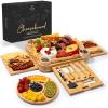 imageZulay Kitchen Premium Bamboo Cheese Board Set  Extra Thick Bamboo Charcuterie Board Set with 4 Piece Knife Set  Wooden Cheese Board is Perfect for Charcuterie Wine and Cheese Party SetLuxe Set
