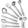 imageZulay Kitchen Stainless Steel Cooking Utensil  Stainless Steel Kitchen Utensil  Durable Kitchen Gadgets  Metal Kitchen Accessories  Easy to Clean Kitchen Tools  5 Piece Set8 Piece Set