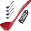 imageZulay Soup Ladle Spoon with Comfortable Grip  Cooking and Serving Spoon for Soup Chili Gravy Salad Dressing ampamp Pancake Batter  Large Nylon Scoop ampamp Ladle Spoon Great for Canning and PouringModern Red