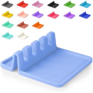 imageZulay Kitchen Silicone Utensil Rest with Drip Pad for Multiple Utensils  BPAFree HeatResistant Spoon Rest ampamp Spoon Holder for Stove Top  Kitchen Utensil Holder for Ladles ampamp Tongs  SerenitySerenity