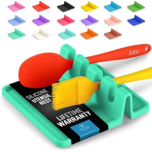 imageZulay Kitchen Silicone Utensil Rest with Drip Pad for Multiple Utensils  BPAFree HeatResistant Spoon Rest ampamp Spoon Holder for Stove Top  Kitchen Utensil Holder for Ladles ampamp Tongs  SerenityCarnival Grass