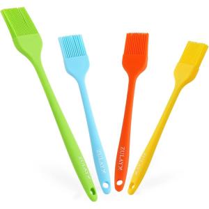 imageZulay Pastry Brush  Basting Brush For Cooking Silicone Brush For Food With Soft Flexible Bristles  Easy To Clean Butter ampamp Oil Brush  Set Of 4