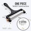 imageZulay Cheese Slicer With Adjustable Thickness  Wire Cheese Slicer For Mozzarella Cheese Cheddar Cheese Gouda Cheese  Cheese Slicers For Block Cheese Heavy Duty With 2 Extra Wires CopperMatte Black