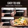 imageZulay Cheese Slicer With Adjustable Thickness  Wire Cheese Slicer For Mozzarella Cheese Cheddar Cheese Gouda Cheese  Cheese Slicers For Block Cheese Heavy Duty With 2 Extra Wires CopperMatte Black