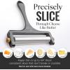 imageZulay Cheese Slicer With Adjustable Thickness  Wire Cheese Slicer For Mozzarella Cheese Cheddar Cheese Gouda Cheese  Cheese Slicers For Block Cheese Heavy Duty With 2 Extra Wires CopperGunmetal