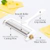 imageZulay Cheese Slicer With Adjustable Thickness  Wire Cheese Slicer For Mozzarella Cheese Cheddar Cheese Gouda Cheese  Cheese Slicers For Block Cheese Heavy Duty With 2 Extra Wires CopperFrosted White