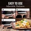imageZulay Cheese Slicer With Adjustable Thickness  Wire Cheese Slicer For Mozzarella Cheese Cheddar Cheese Gouda Cheese  Cheese Slicers For Block Cheese Heavy Duty With 2 Extra Wires CopperCopper