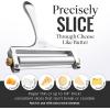 imageZulay Cheese Slicer With Adjustable Thickness  Wire Cheese Slicer For Mozzarella Cheese Cheddar Cheese Gouda Cheese  Cheese Slicers For Block Cheese Heavy Duty With 2 Extra Wires CopperSilver