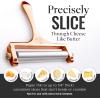 imageZulay Cheese Slicer With Adjustable Thickness  Wire Cheese Slicer For Mozzarella Cheese Cheddar Cheese Gouda Cheese  Cheese Slicers For Block Cheese Heavy Duty With 2 Extra Wires CopperRose Gold