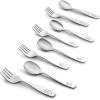 imageZulay Kitchen 8 Pieces Toddler Utensils  Kids Stainless Silverware Set  Children ampamp Toddler Safe Forks ampamp Spoons  Smooth Edge Mirror Polished ampamp Dishwasher Safe Kids Utensils 4 Forks ampamp 4 SpoonsMixed